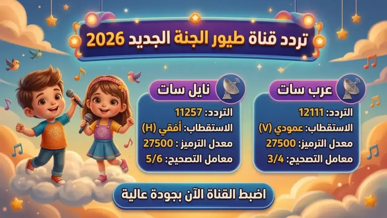 ضبط تردد قناة طيور الجنة على نايل سات لضمان مشاهدة آمنة للأطفال